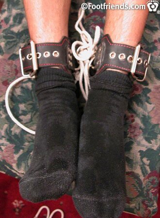 Chip tickles bound muscle hunk Joey Jordan to cum