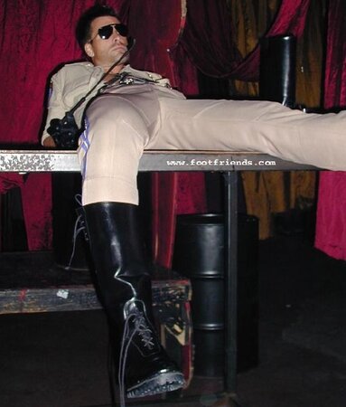 Uniformed studs worship boots socks and bare feet