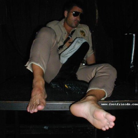 Uniformed studs worship boots socks and bare feet
