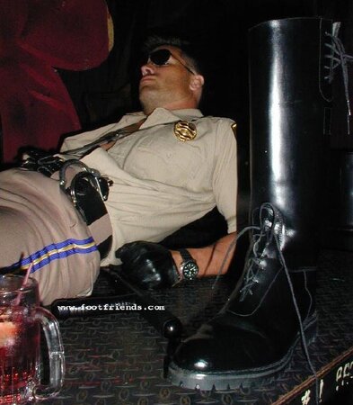 Uniformed studs worship boots socks and bare feet