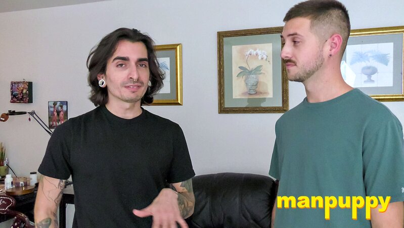 Tiny loser gets teabagged by giant Dimitri and Johnny