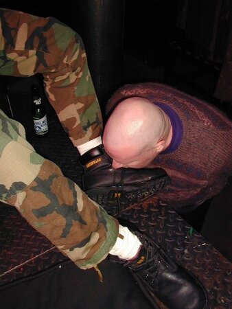 Private Benjamin demands boot licking service