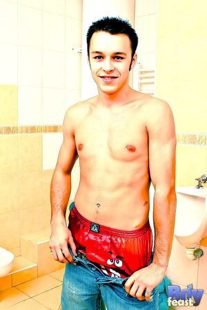 Tyler strokes uncut cock in knee-high socks cum tease