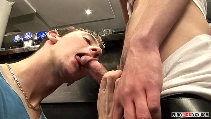 Bar drinking game ends in backroom uncut threesome fuck