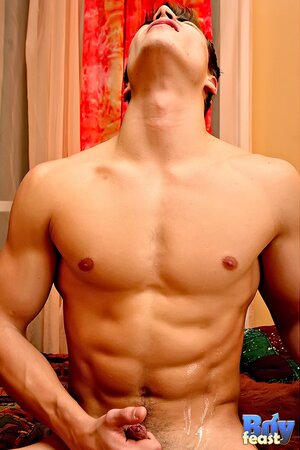 Sandy strips cute boxers and jerks thick load