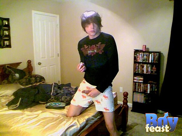 Trace smokes and strokes slim cock solo tease