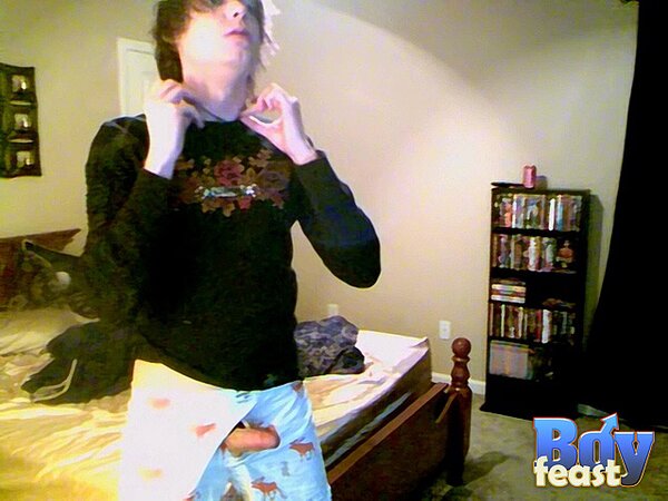 Trace smokes and strokes slim cock solo tease