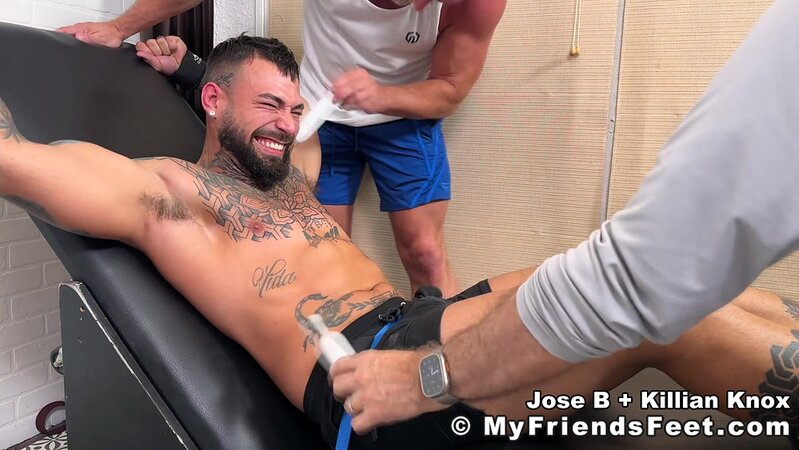 Killian Knox tickles Jose B to screaming toes