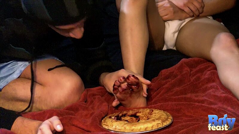 Angel and Tristan foot-fetish kitchen play