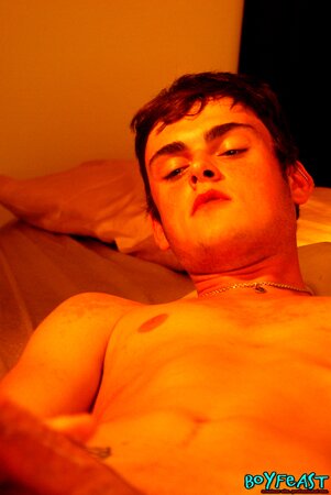 Reliance jerks slim twink cock to hot cum shot