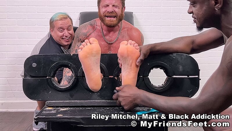 Matt and Black Addicktion tickle helpless Riley to squeals