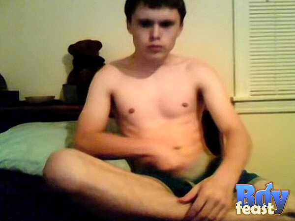 Damien strokes slim twink cock solo smooth and slow