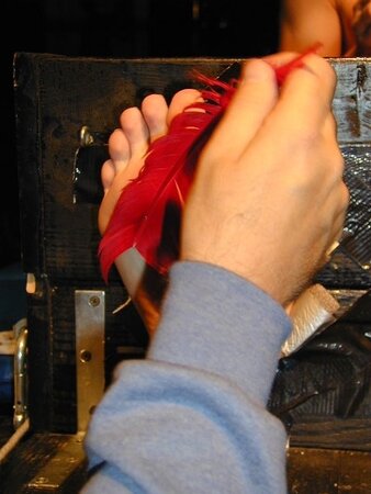 Blake gets feet tickled spread-eagle for over an hour