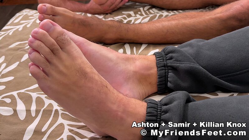 Killian Knox sniffs and sucks Ashton and Samir’s sweaty feet