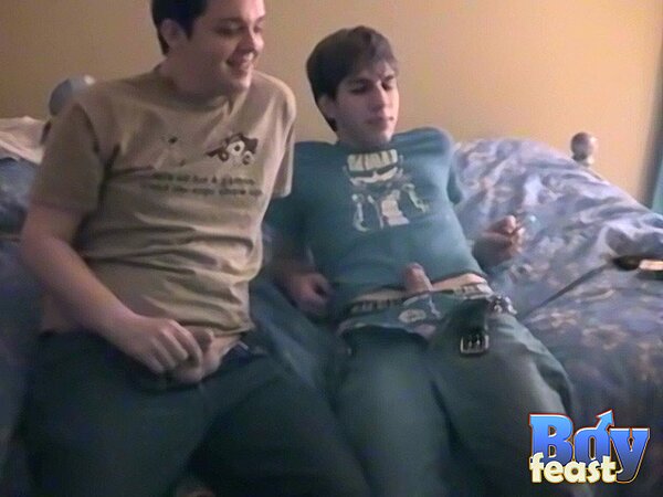 Kyle, Nathan, James smoke and stroke in hot twink trio