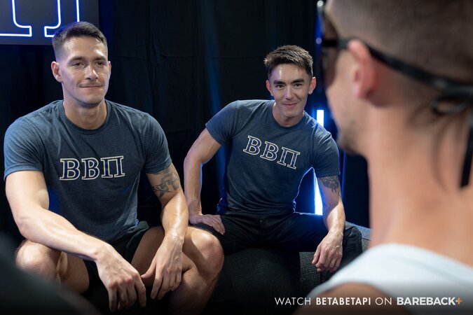 Pledge Jaxx gets spit-roasted and triple-bred by bros