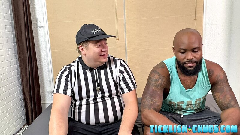 Ref Matt tickles handsy player Dallas on the court