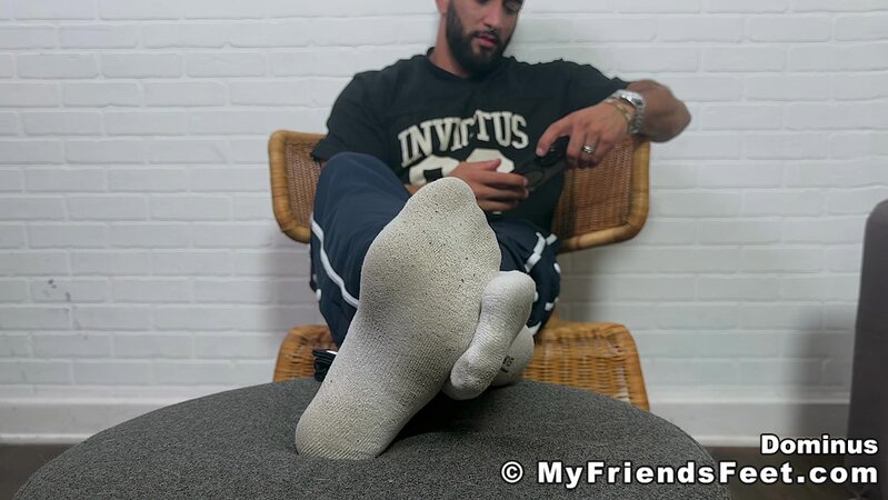 Dominus teases with athletic socks rubbing slow