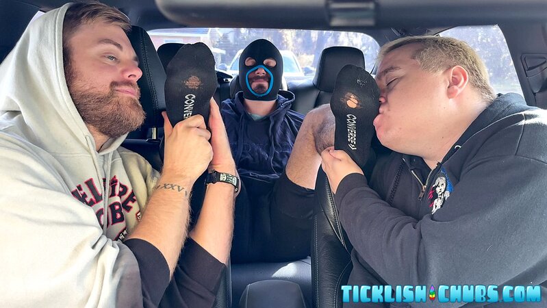 Alejandro bound in car gets foot worship and tickles