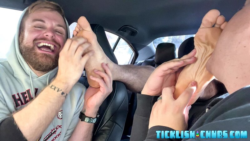 Alejandro bound in car gets foot worship and tickles