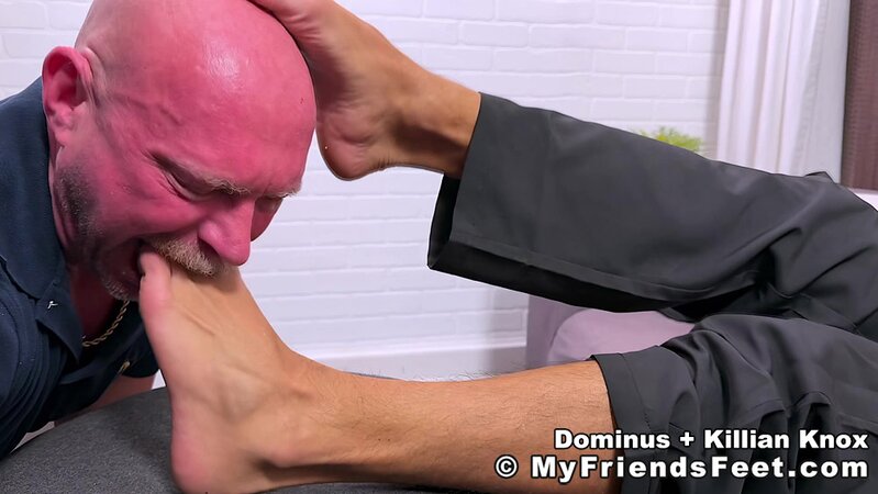 Killian Knox rubs and tongues Dominus' sheer dress socks deep