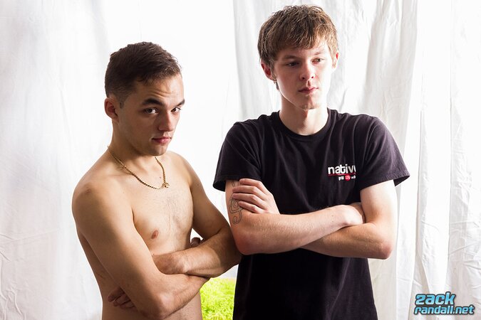 Photographer Zack and Tony spit-roast cute Marcus hard