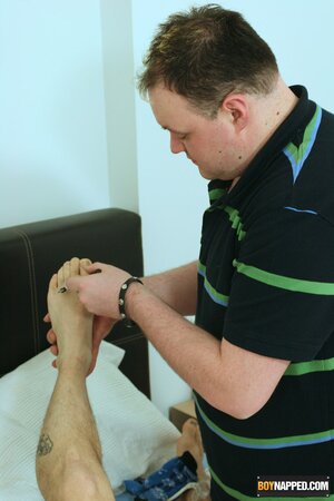 Alec Steele tickled and spanked till bright red ass