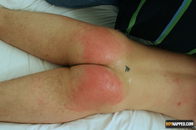 Alec Steele tickled and spanked till bright red ass