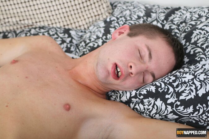 Dominic tied down gets toys then deep fucked