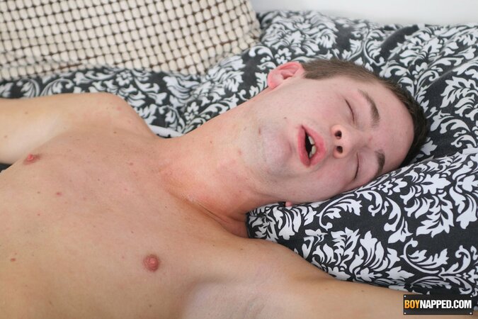 Dominic tied down gets toys then deep fucked