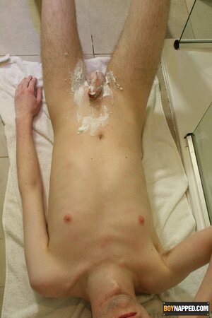 Matthew Archer pisses bound then shaved and milked