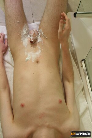 Matthew Archer pisses bound then shaved and milked