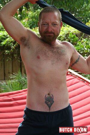 Dalton Hawg jerks thick cock outdoors