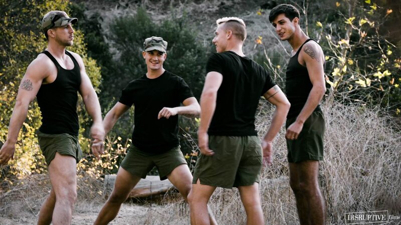 Justin Matthews breeds fellow soldier Elliot Finn in barracks