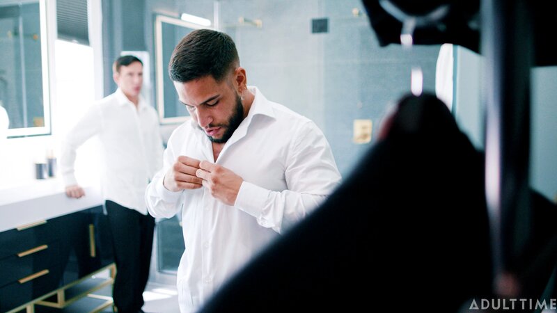 Reese Rideout breeds groom Brock Banks before the wedding