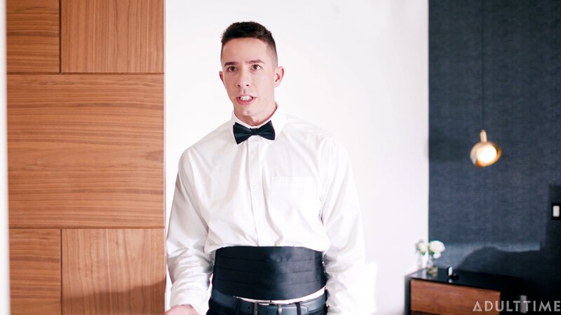 Reese Rideout breeds groom Brock Banks before the wedding