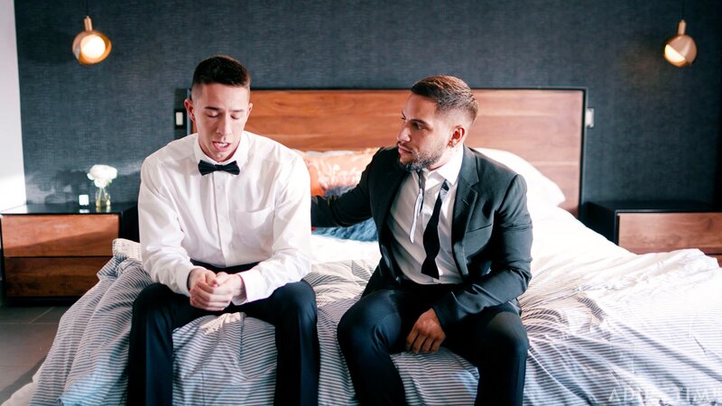 Reese Rideout breeds groom Brock Banks before the wedding