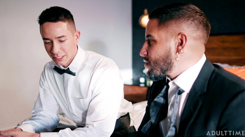 Reese Rideout breeds groom Brock Banks before the wedding