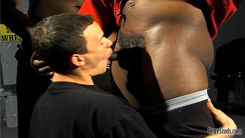 White bottom gets gangbanged by black hunks