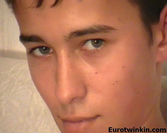 Cute twink strokes juicy uncut cock and cums hard