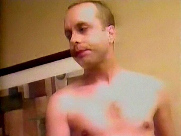 Horny bottom gets spit-roasted by three studs