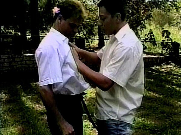 Morgan spoons and breeds Anisio Augusto outdoors