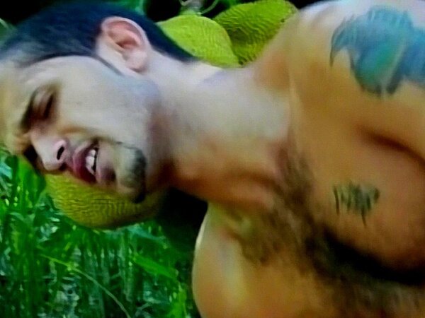 Tattooed Davison rides Eduardo’s cock in the jungle