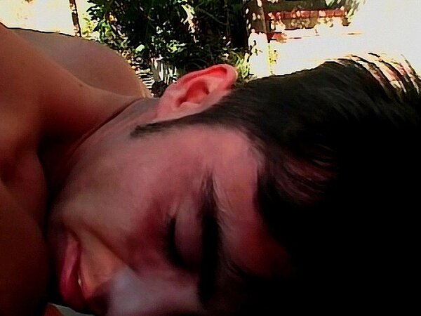 Blond Paul Morgan pounds hot Latino Emilio Sands outdoors