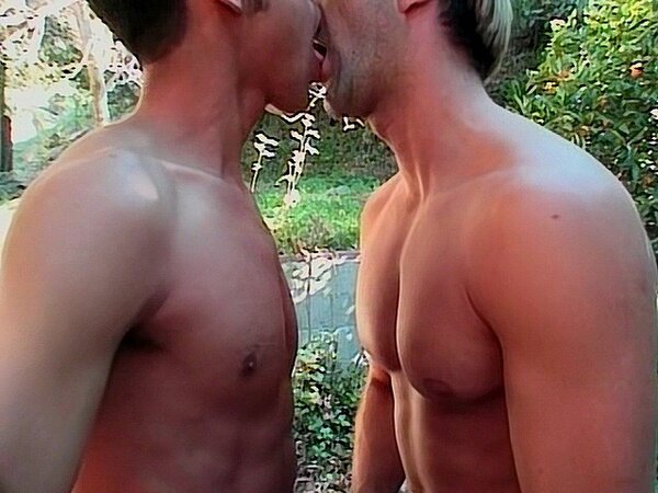 Blond Paul Morgan pounds hot Latino Emilio Sands outdoors