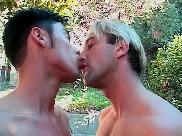 Blond Paul Morgan pounds hot Latino Emilio Sands outdoors