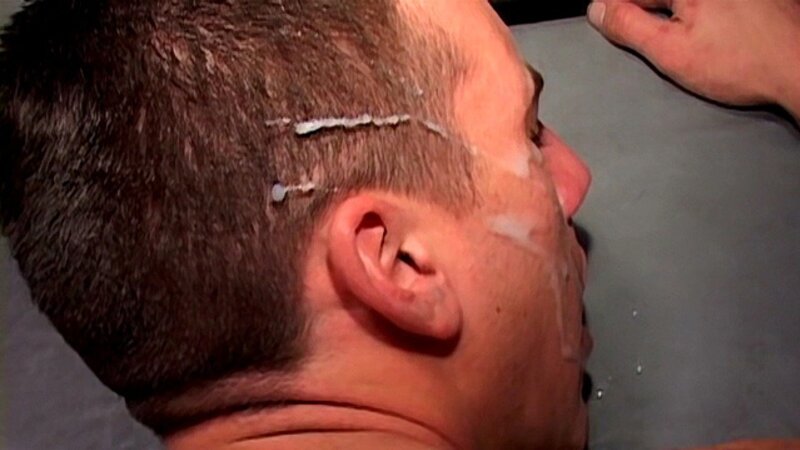 Twink Dorian Jensen cums hard while getting fucked by two studs