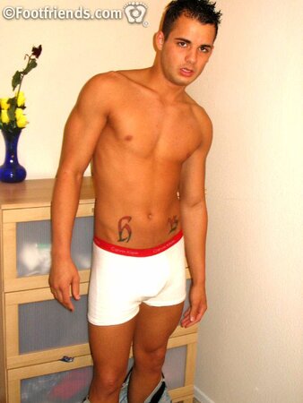 Michael shows off his smooth body and big uncut cock in a hot solo session