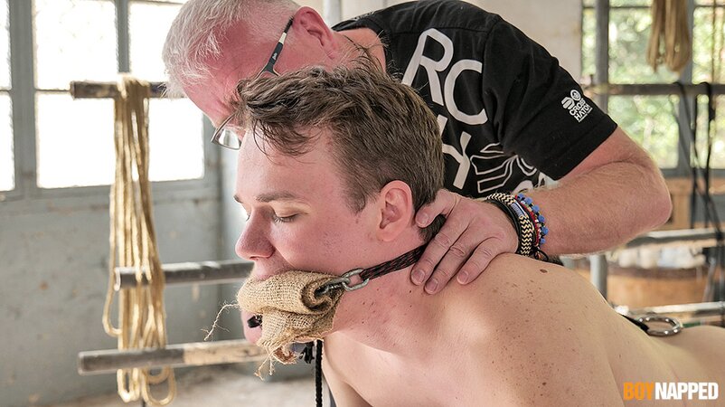Master Sebastian Kane owns Justin Tiempo with pegs, hooks and raw bareback fucking