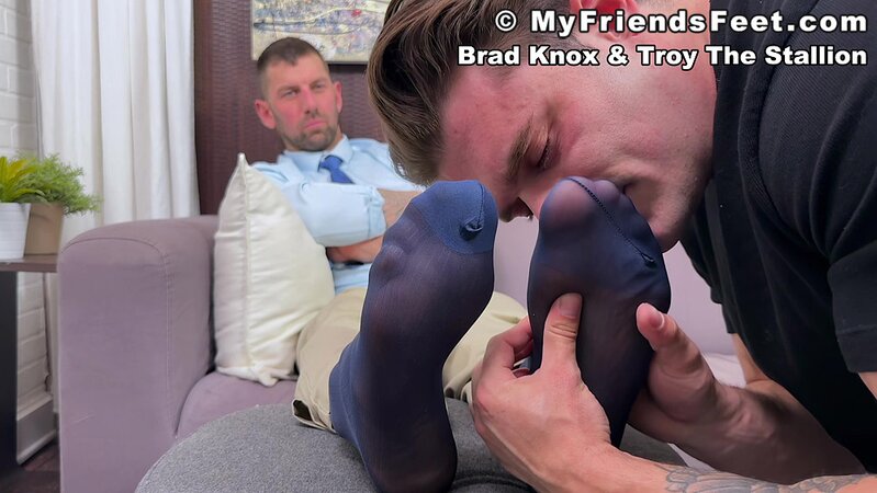 Boss Brad Knox makes new hire Troy The Stallion worship his dress socks and bare feet